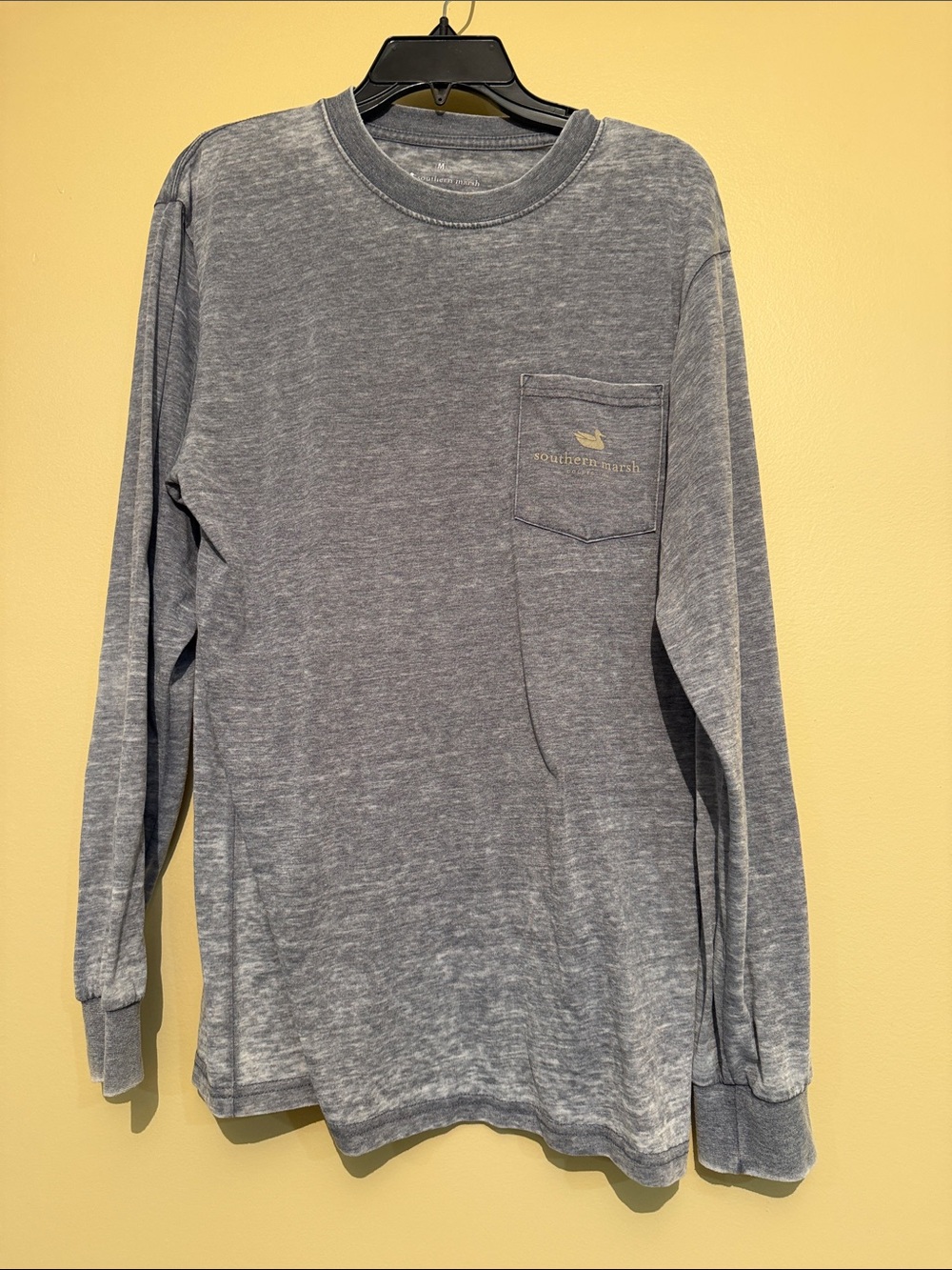 Southern Marsh Men's Long Sleeve Pocket Tee — Washed Gray